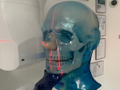 Sammen med "Max" (foto) træner jeg som opfølgning på efteruddannelse i CBCT (Cone Beam Computer Tomografi). Bliv derfor ikke forskrækket, hvis at du møder "Max" på klinikken. "Max" er helt igennem af plastmaterialer, der er tilpasset til at ligne knoglevæv ved røntgenstråling (radiopaque).